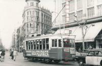 Tranvía 812 en la Plaça de la Universitat en la linea 28, 9 de mayo 1963