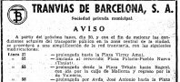 Aviso de la línea. La Vanguardia, 17 diciembre 1965