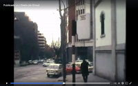 Parada de tranvía en Dos de Maig. Foto Genís de Gosol, año 1971