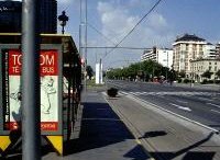 Antiguo final de la línea piloto del tranvía de la Diagonal, año 1999