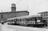 Tranvia en el Paralelo con la Pl. Espaa