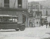 Autobus de la lnea Lesseps - Guinard - Horta en la Pl. Ibiza con la calle Horta