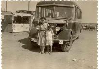 En el inicio del recorrido en la Playa, en 1955