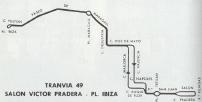 Recorrido del tranvia 46, en 1966