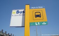 Parada línea urbana y línea Bus Park, ago.2010