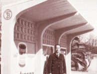 Marquesina del Pº San Gervasio, de las líneas 22 y 23 de tranvías, año 1955