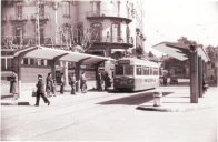 Marquesina del Pº San Gervasio, de las líneas 22 y 23 de tranvías, año 1955