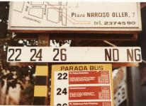 Indicación de las líneas que se paran en un palo de parada del tipo Vidal Hospital