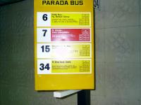 Parada de los años 80 guardada en ACEMA, asociación de coleccionistas de empleados de autobuses y metro,  para un futuro museo