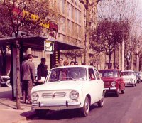 Parada Av. Diagonal, abril 1966. Colección Joaquim Balaguer