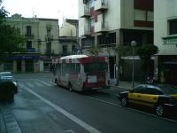 Línea SF2 en la calle Joan Batllori antes de girar por la Cª Laureano Miró, abril 2003